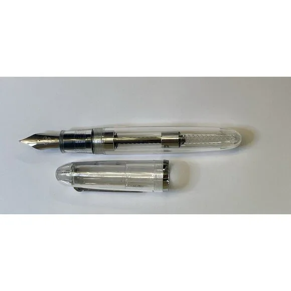 Ellington Pens Fountain Pen Clarity Transparent Clear & Blue NEW 2 PENS - Picture 2 of 11